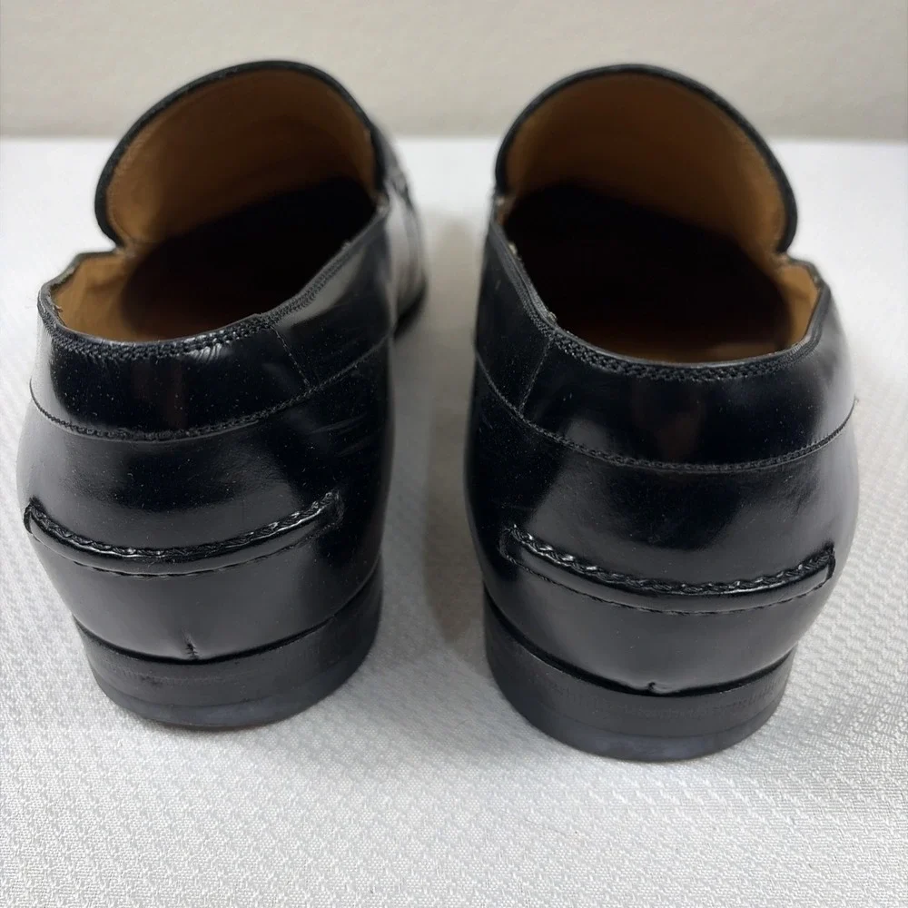 GUCCI Black Leather Slip On Loafers Mens EU‎ 41 / US 8 Italy